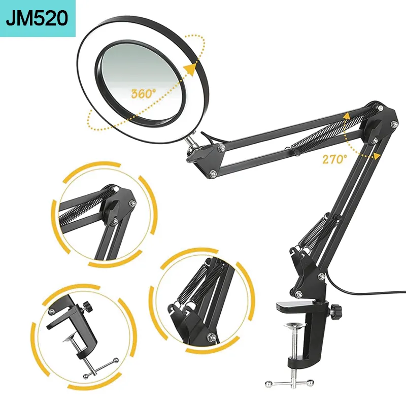 Schreibtischlampe mit Lupe